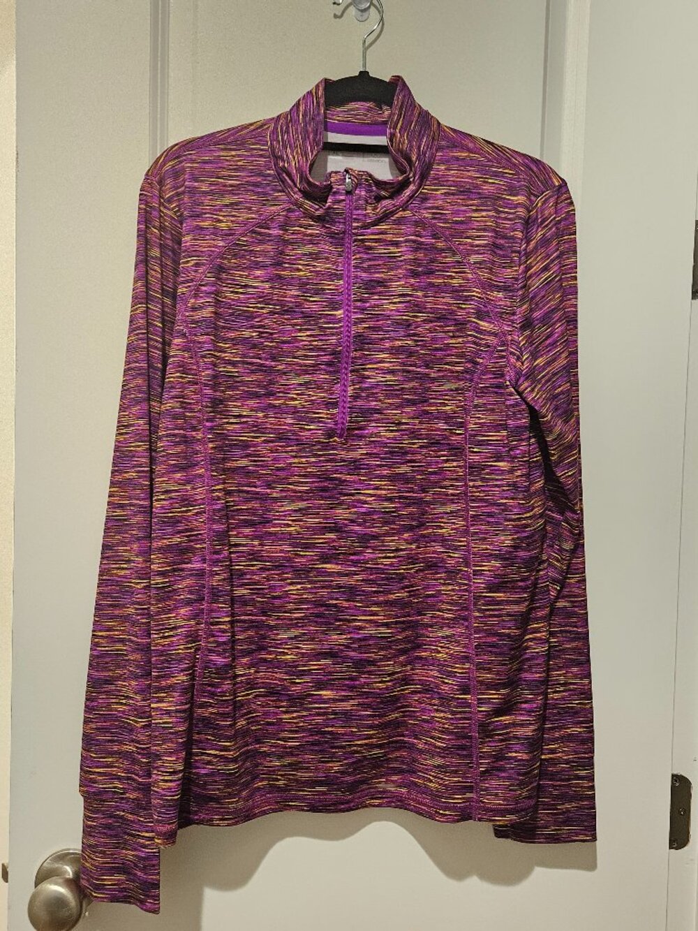 Xersion purple long-sleeve, quarter-zip pullover, XL